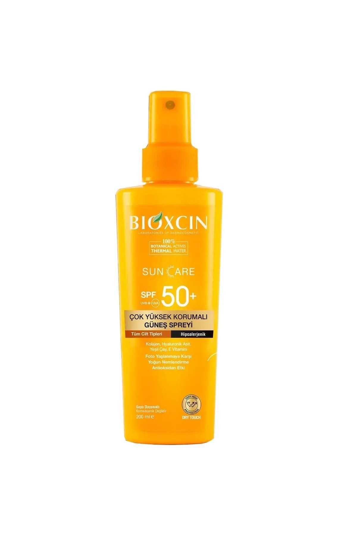 اسپری ضدآفتاب بدن بیوکسین SPF50 پلاس درای تاچ مناسب همه انواع پوست